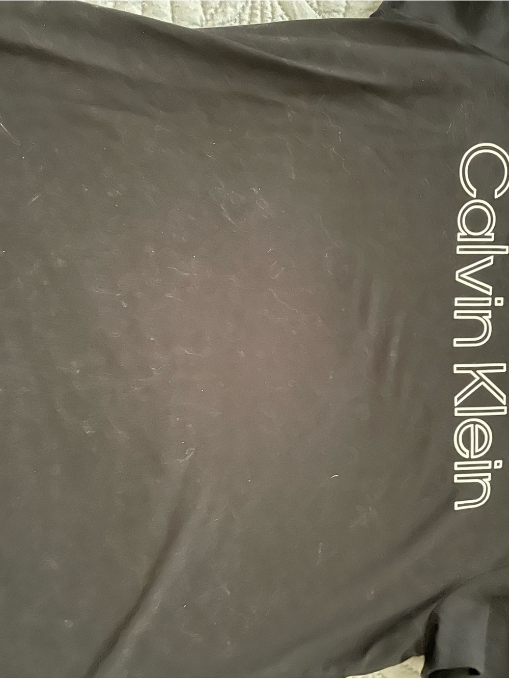 Calvin Klein Black Short-Sleeve Tee with Vertical Logo